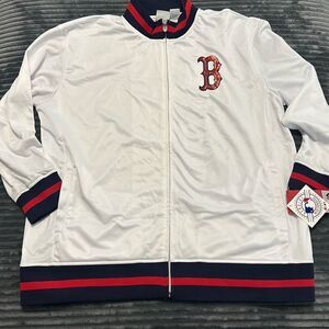 Majestic Boston Red Sox Zip-Up Jacket White with Sequins Women’s XL NWT